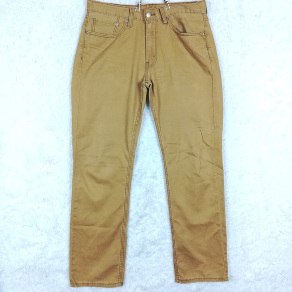 Levi's Mens Jeans 514 Straight Leg Regular Fit Brown Soft Washed Twill 33x32 - Picture 1 of 12